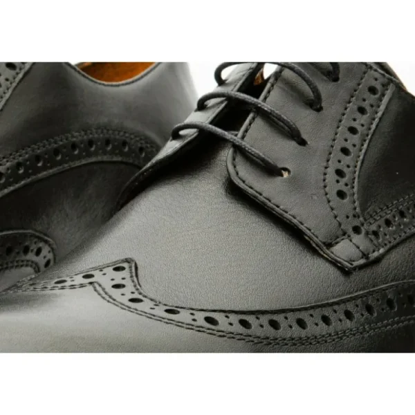 vinci_leather_the_molise__5.webp Cheap Vinci Leather Shoes Vinci Leather The Molise Wingtip Semi Brogue Derby Shoe Black