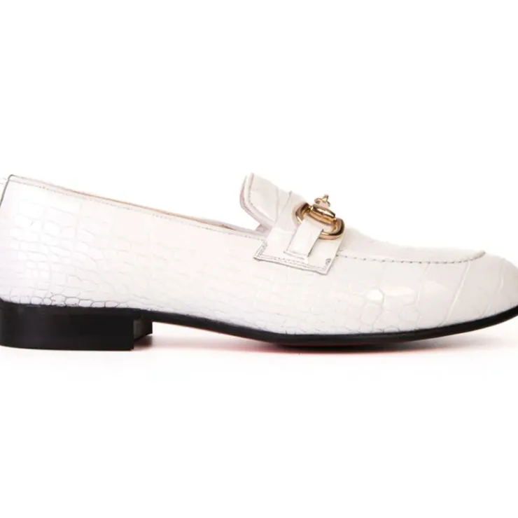 Discount Vinci Leather Shoes Vinci Leather The Monaco Leather Shoe Bit Loafer (3256) White