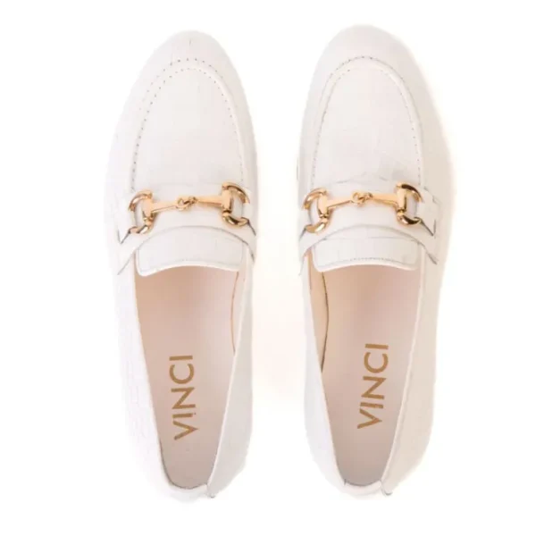 Discount Vinci Leather Shoes Vinci Leather The Monaco Leather Shoe Bit Loafer (3256) White