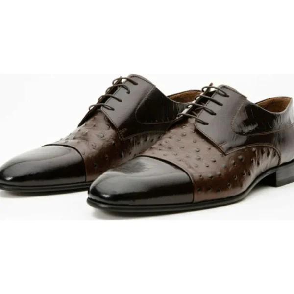 vinci_leather_the_monterr_2-1.webp Discount Vinci Leather Shoes Vinci Leather The Monterrey Cap Toe Derby Shoe (10670) Brown