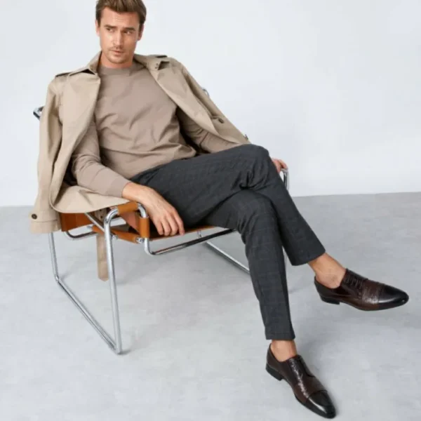 vinci_leather_the_monterr_6.webp Discount Vinci Leather Shoes Vinci Leather The Monterrey Cap Toe Derby Shoe (10670) Brown