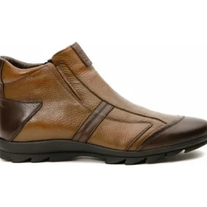 Cheap Vinci Leather Shoes Vinci Leather The Montreal Leather Casual Zip-up Ankle Boot (09717 K-3) Brown