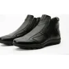 Best Vinci Leather Shoes Vinci Leather The Montreal Leather Casual Zip-up Ankle Boot (09717 S-3) Black