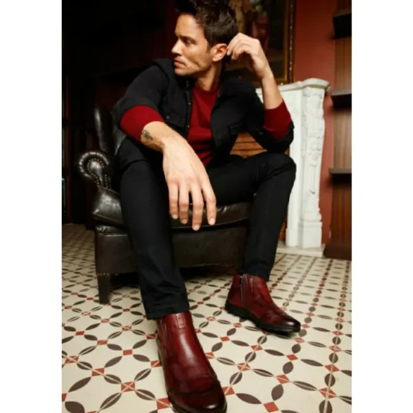 Shop Vinci Leather Shoes Vinci Leather The Montreal Leather Casual Zip-up Ankle Boot (09717 B-3) Burgundy