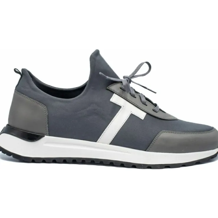 Flash Sale Vinci Leather Shoes Vinci Leather The Nebreska Leather Sneaker (D-2156) Grey