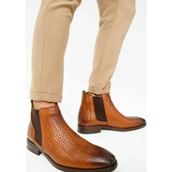 vinci_leather_the_oslo_br_1.webp Clearance Vinci Leather Shoes Vinci Leather The Oslo Leather Chelsea Boot (14137 T-5) Brown