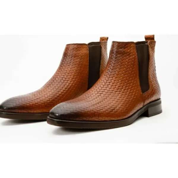 vinci_leather_the_oslo_br_2.webp Clearance Vinci Leather Shoes Vinci Leather The Oslo Leather Chelsea Boot (14137 T-5) Brown