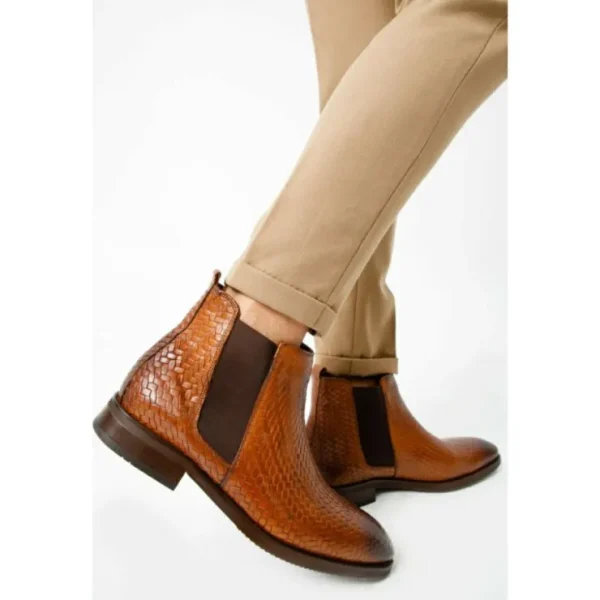 vinci_leather_the_oslo_br_5.webp Clearance Vinci Leather Shoes Vinci Leather The Oslo Leather Chelsea Boot (14137 T-5) Brown
