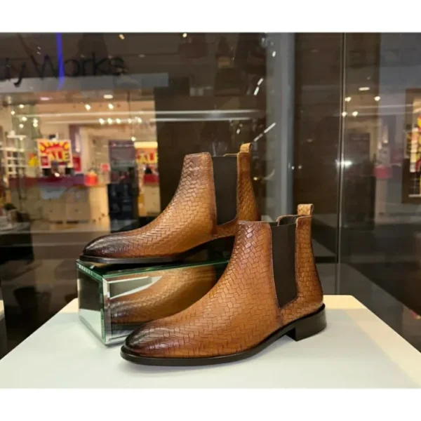 vinci_leather_the_oslo_br_8.webp Clearance Vinci Leather Shoes Vinci Leather The Oslo Leather Chelsea Boot (14137 T-5) Brown