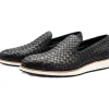 Online Vinci Leather Shoes Vinci Leather The Ostrava Leather Woven Slip-on Loafer Shoe (12603) Black