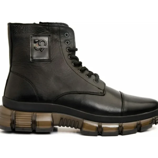 vinci_leather_the_ottova__0.webp Best Sale Vinci Leather Shoes Vinci Leather The Ottova Leather Lace-up Sneaker Boot With A Zipper (14022) Black