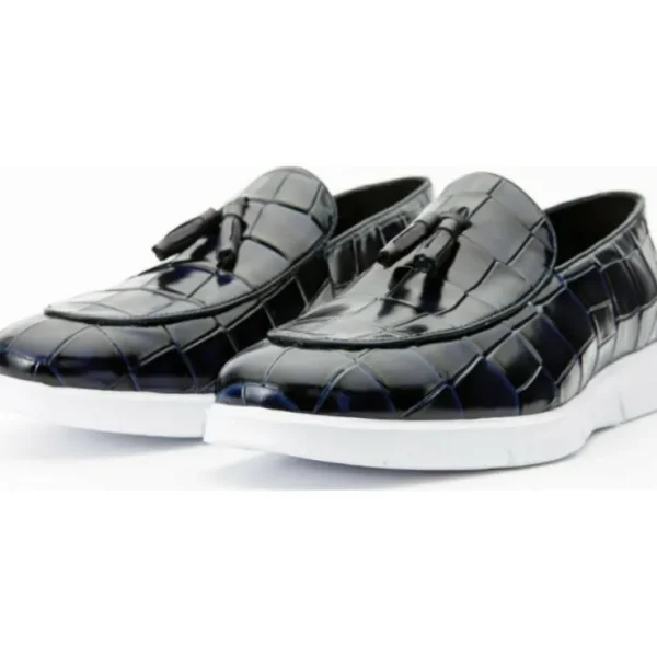vinci_leather_the_parga_n_2.webp Fashion Vinci Leather Shoes Vinci Leather The Parga Leather Tassel Casual Loafer (15285) Navy