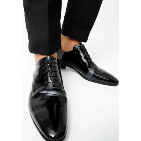 vinci_leather_the_paris_b_10.webp Shop Vinci Leather Shoes Vinci Leather The Paris Patent Plain Toe Oxford Shoe (10290) Black