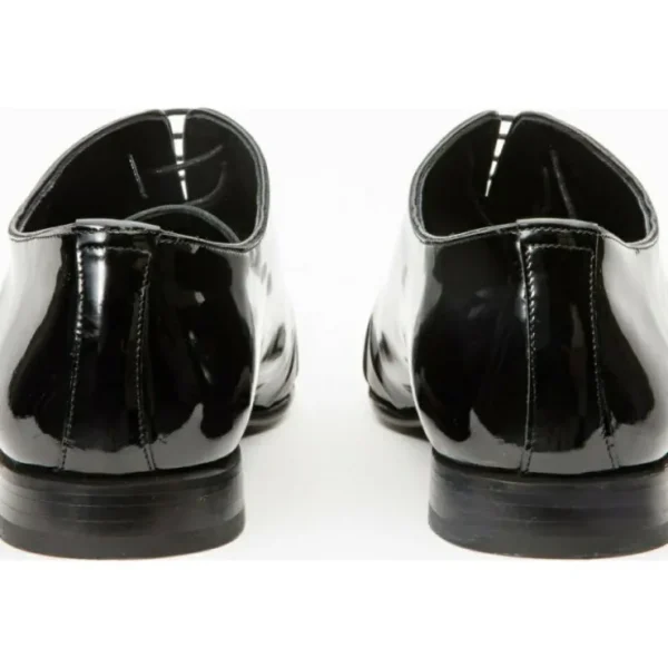 vinci_leather_the_paris_b_4.webp Shop Vinci Leather Shoes Vinci Leather The Paris Patent Plain Toe Oxford Shoe (10290) Black