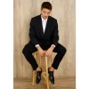 Shop Vinci Leather Shoes Vinci Leather The Paris Patent Plain Toe Oxford Shoe (10290) Black