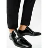 Shop Vinci Leather Shoes Vinci Leather The Paris Patent Plain Toe Oxford Shoe (10290) Black