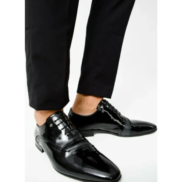 vinci_leather_the_paris_b_7.webp Shop Vinci Leather Shoes Vinci Leather The Paris Patent Plain Toe Oxford Shoe (10290) Black