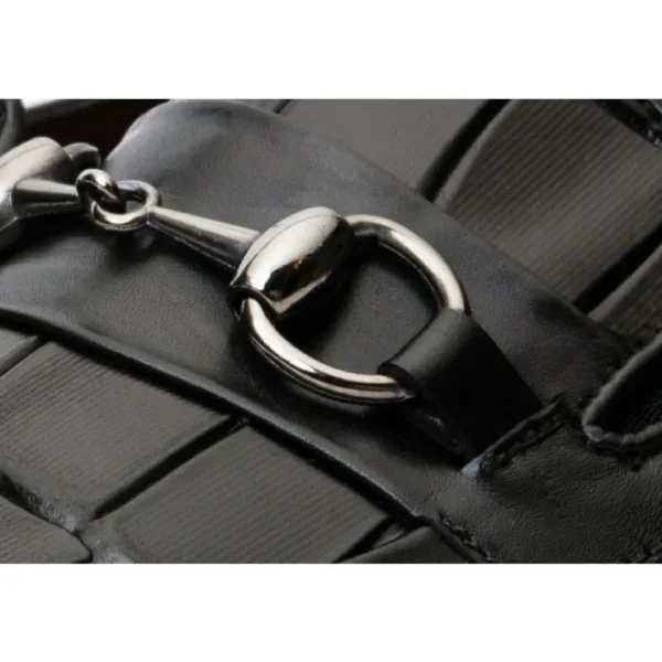 vinci_leather_the_pusan_b_2.webp Clearance Vinci Leather Shoes Vinci Leather The Pusan Leather Bit Loafer Shoe (10721) Black
