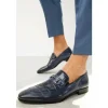 Flash Sale Vinci Leather Shoes Vinci Leather The Pusan Navy Blue Leather Bit Loafer Shoe (10721) NavyBlue