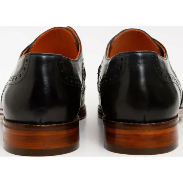 vinci_leather_the_rakka_n_3.webp Hot Vinci Leather Shoes Vinci Leather The Rakka Navy / Brown Wingtip Semi Brogue Derby Shoe