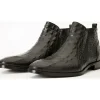 Cheap Vinci Leather Shoes Vinci Leather The Randor Leather Side-zip Dress Ankle Boot (D-912) Black