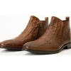 Best Vinci Leather Shoes Vinci Leather The Randor Leather Side-zip Dress Ankle Boot (D-912) Brown