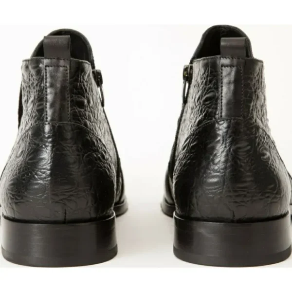 Cheap Vinci Leather Shoes Vinci Leather The Randor Leather Side-zip Dress Ankle Boot (D-912) Black
