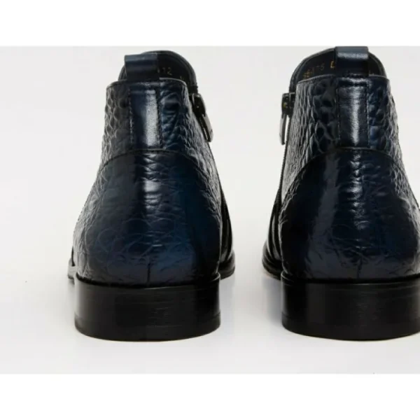 vinci_leather_the_randor__3-5.webp Clearance Vinci Leather Shoes Vinci Leather The Randor Leather Side-zip Dress Ankle Boot (D-912) Navy