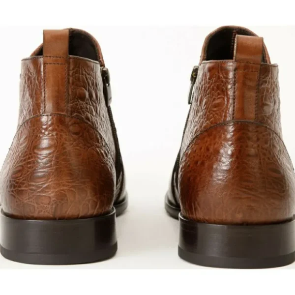 Best Vinci Leather Shoes Vinci Leather The Randor Leather Side-zip Dress Ankle Boot (D-912) Brown