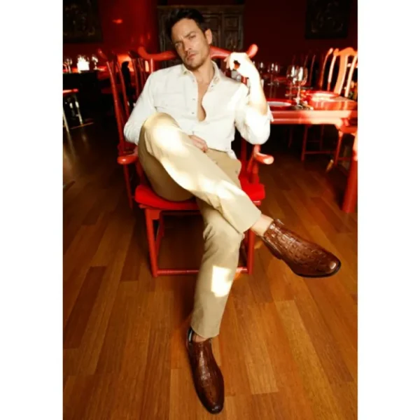 Best Vinci Leather Shoes Vinci Leather The Randor Leather Side-zip Dress Ankle Boot (D-912) Brown