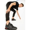 Online Vinci Leather Shoes Vinci Leather The Reno Black / Red Leather Sneaker (D-530)