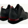 Online Vinci Leather Shoes Vinci Leather The Reno Black / Red Leather Sneaker (D-530)