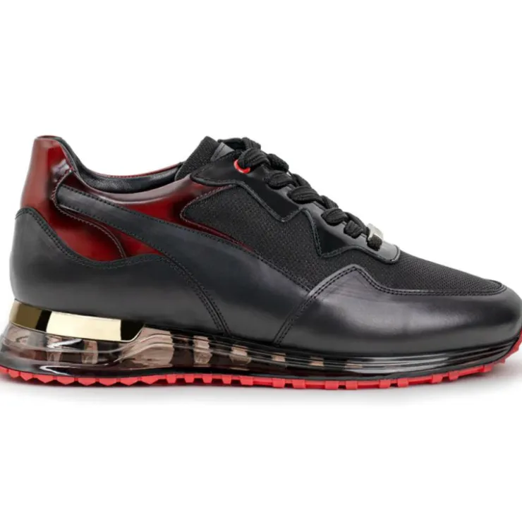 Shop Vinci Leather Shoes Vinci Leather The Rialto Patent Leather Sneaker Black / Red