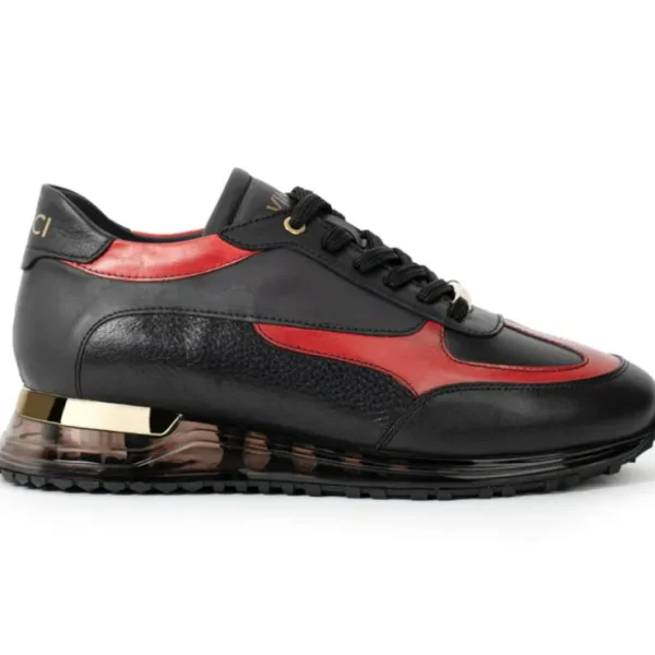 vinci_leather_the_rialto__0.webp Cheap Vinci Leather Shoes Vinci Leather The Rialto Leather Sneaker Black / Red