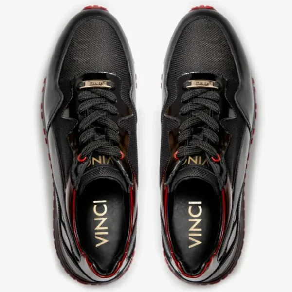 vinci_leather_the_rialto__2-1.webp Shop Vinci Leather Shoes Vinci Leather The Rialto Patent Leather Sneaker Black / Red