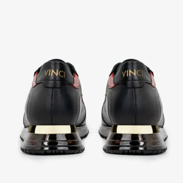 vinci_leather_the_rialto__3.webp Cheap Vinci Leather Shoes Vinci Leather The Rialto Leather Sneaker Black / Red