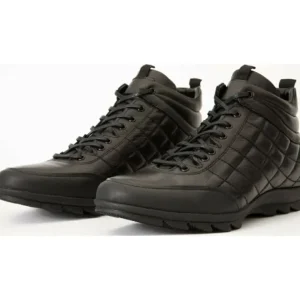 Outlet Vinci Leather Shoes Vinci Leather The Riga Suede Leather Casual Lace-up Boot (14138 S-9) Black
