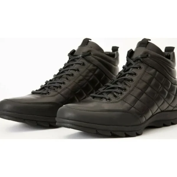 Outlet Vinci Leather Shoes Vinci Leather The Riga Suede Leather Casual Lace-up Boot (14138 S-9) Black