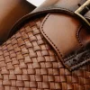 New Vinci Leather Shoes Vinci Leather The Rolls Woven Single Monk Strap Dress Shoe Tan