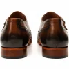 New Vinci Leather Shoes Vinci Leather The Rolls Woven Single Monk Strap Dress Shoe Tan