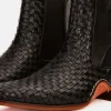 Online Vinci Leather Shoes Vinci Leather The Rolls Woven Double Monk Strap Boot Black