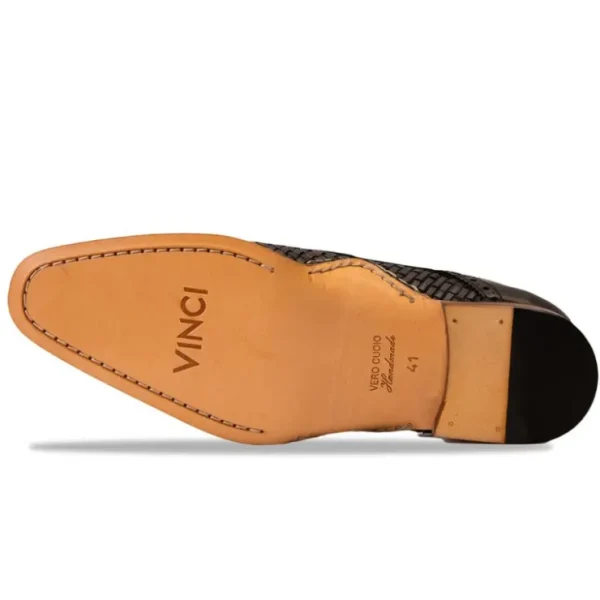 vinci_leather_the_rolls_w_4.webp Sale Vinci Leather Shoes Vinci Leather The Rolls Woven Single Monk Strap Dress Shoe Black