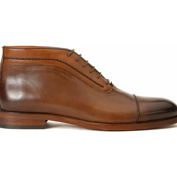 vinci_leather_the_rome_br_0.webp Outlet Vinci Leather Shoes Vinci Leather The Rome Leather Oxford Cap-toe Boot (X-4023) Brown