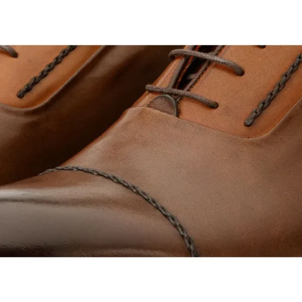 vinci_leather_the_rome_br_4.webp Outlet Vinci Leather Shoes Vinci Leather The Rome Leather Oxford Cap-toe Boot (X-4023) Brown