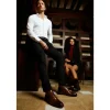 Outlet Vinci Leather Shoes Vinci Leather The Rome Leather Oxford Cap-toe Boot (X-4023) Brown