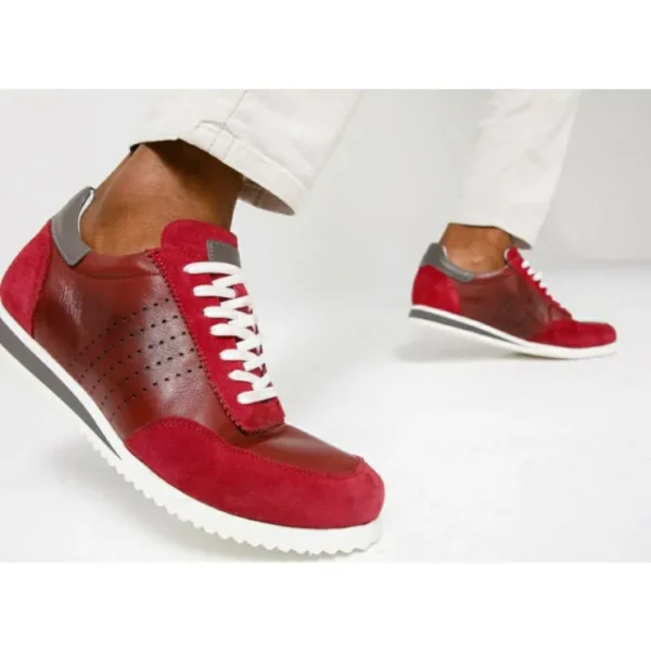 vinci_leather_the_rotello_1-1.webp Best Vinci Leather Shoes Vinci Leather The Burgundy Leather Sneaker (11108) Rotello