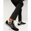Hot Vinci Leather Shoes Vinci Leather The Black Leather Sneaker (11108) Rotello
