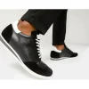 Hot Vinci Leather Shoes Vinci Leather The Black Leather Sneaker (11108) Rotello