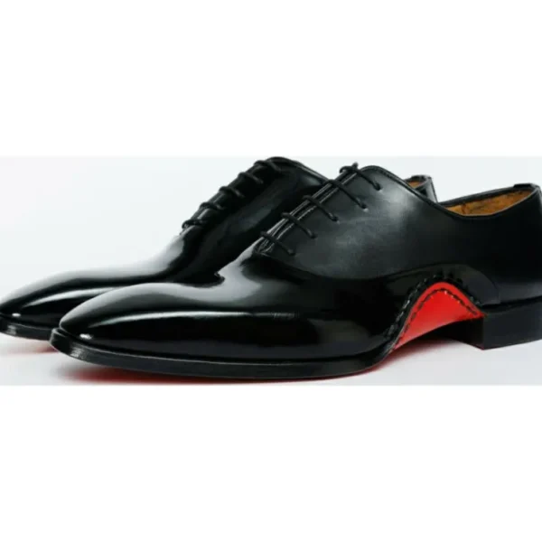 vinci_leather_the_royal_h_1-1.webp Fashion Vinci Leather Shoes Vinci Leather The Royal Hand Craft Patent Leather Plain Toe Oxford Shoe (4202) Black