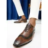 Online Vinci Leather Shoes Vinci Leather The Royal Hand Craft Wingtip Oxford Shoe (E-005) Brown